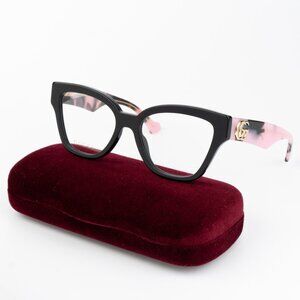 NEW Gucci GG1424O 012 Black Pink Cat Eye Women Eyeglasses GG 1424O